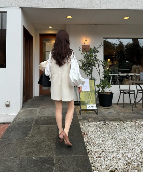 I_am(アイアム)の「gather ribbon volume blouse / ギャザーリボンボリュームブラウス(シャツ/ブラウス・レディース・チェック/ブラック/アイボリー・FREE)」の4枚目の写真