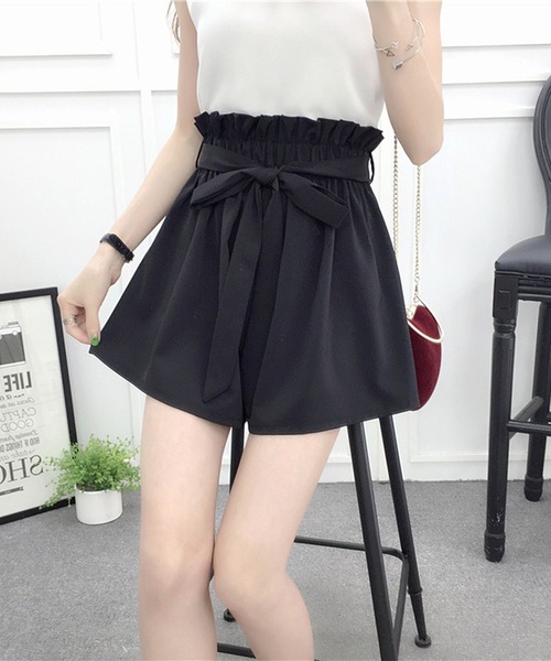 Lace Ladies(レースレディース)の「リボン ベルト ハイウエスト ショート パンツ(その他パンツ・レディース・グリーン/ブラウン/ブラック・S/M/XL)」の7枚目の写真