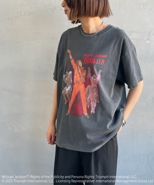 tシャツ 「GOOD ROCK SPEED/グッドロックスピード」 MICHAEL JACKSON ロックプリントTシャツ(THRILLER) レディ MICHAEL JACKSON PHOTO TEE by GOOD ROCK SPEED/グッドロック