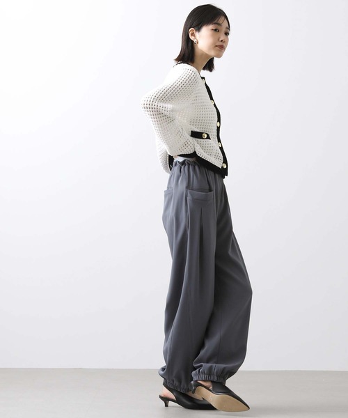 Torrazzo Donna（トラッゾドンナ）の「メッシュバイカラーカーディガン（カーディガン/ボレロ・レディース・アイボリー/ホワイト×ブラック・FREE）」の16枚目の写真