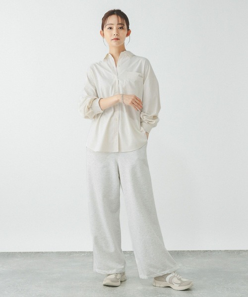 GLOBAL WORK（グローバルワーク）の「イージーケア刺繍シャツ/321333（シャツ/ブラウス・レディース・ライトブルー/ホワイト・REGULER/LONG）」の9枚目の写真