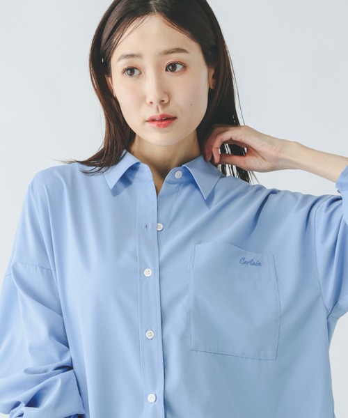 GLOBAL WORK（グローバルワーク）の「イージーケア刺繍シャツ/321333（シャツ/ブラウス・レディース・ライトブルー/ホワイト・REGULER/LONG）」の20枚目の写真