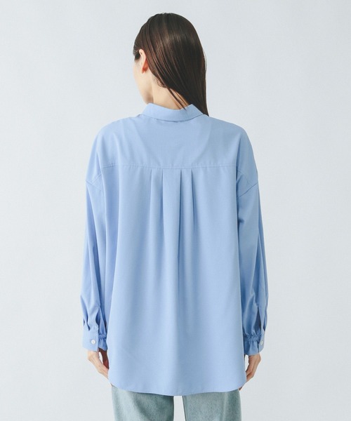 GLOBAL WORK（グローバルワーク）の「イージーケア刺繍シャツ/321333（シャツ/ブラウス・レディース・ライトブルー/ホワイト・REGULER/LONG）」の17枚目の写真