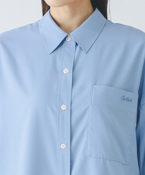 GLOBAL WORK（グローバルワーク）の「イージーケア刺繍シャツ/321333（シャツ/ブラウス・レディース・ライトブルー/ホワイト・REGULER/LONG）」の16枚目の写真