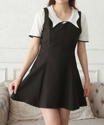 Newlyme | バイカラーパフスリーブ半袖ニット(Tシャツ/カットソー)