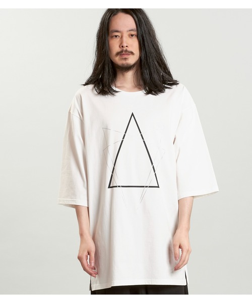 NO ID.（ノーアイディ）の「【NO ID.】Geometric Print Big T-Shirt / ジオメトリック プリント ビッグ Tシャツ（Tシャツ/カットソー・メンズ・グレー/ブラック/ホワイト・ONE SIZE）」の18枚目の写真