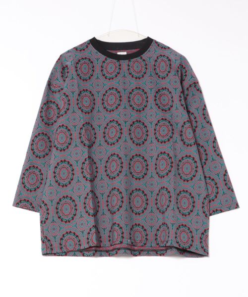 Revo.(レボ)の「Revo. モロッカン ダマスクローズ ジャガード 8分袖 Tシャツ(Tシャツ/カットソー・メンズ・グレー/ブルー/ブラック・2/1)」の5枚目の写真