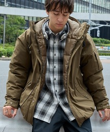 BARK MANHATTAN（バークマンハッタン）の「GERRY / ジェリー 別注 ラバー/刺繍ロゴ オーバーサイズ フードパディングジャケット<撥水・防風>【BARK MANHATTAN】（ダウンジャケット/コート）」