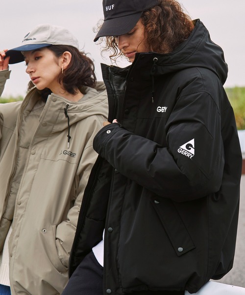 美品■ヒールクリーク ダウン スニード プルオーバージャケット メンズ 48 セール】GERRY / ジェリー 別注 <撥水・防風> ラバー/刺繍ロゴ