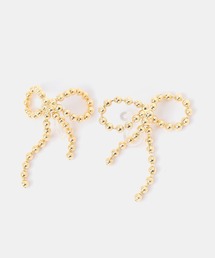 リボンノンホールピアス