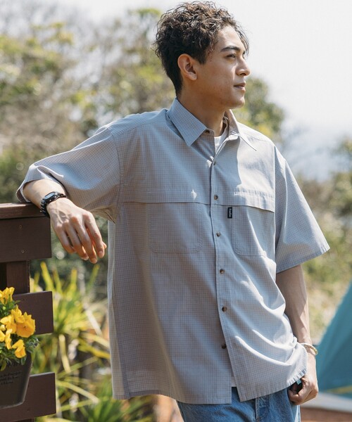 TOUJOURS チェック ビッグ ショートスリーブ シャツ 2 ブラウン TOUJOURS チェック ビッグ ショートスリーブ シャツ 2 ブラウン