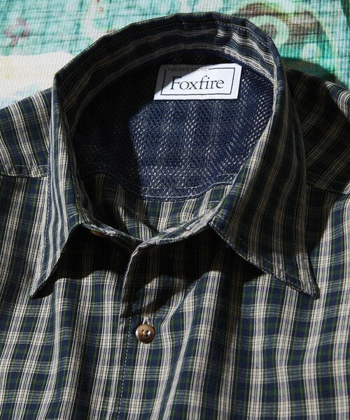 Foxfire(フォックスファイヤー)の「Foxfire/フォックスファイヤー 別注 フィッシングポケット ショートスリーブシャツ/チェック(シャツ/ブラウス・メンズ・グレー/ブラック/サックスブルー/グリーン・MEDIUM/LARGE)」の6枚目の写真