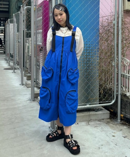 【picone×candybuppie】Heart♡C-uteワンピース HEART POCKET ZIP ワンピース（ワンピース）｜Candy Stripper