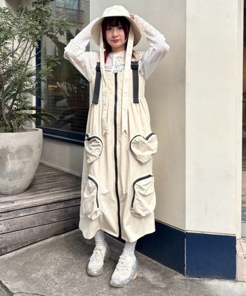 Candy Stripper(キャンディストリッパー)の「HEART POCKET ZIP ワンピース(ワンピース・レディース・ブラック/ブルー/ベージュ・FREE)」の15枚目の写真
