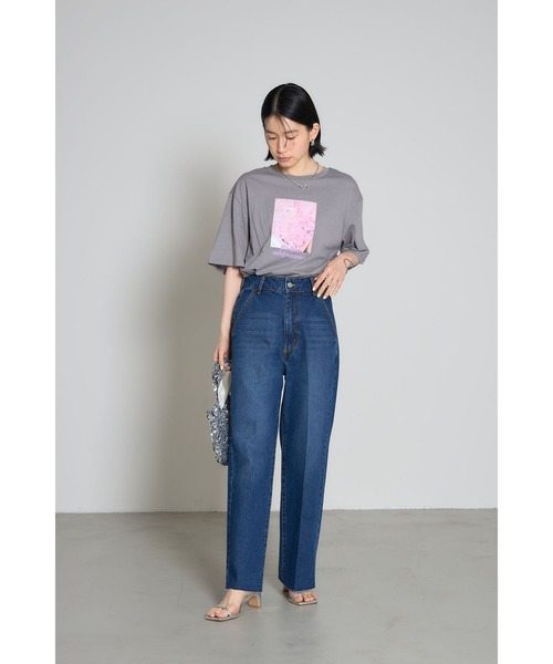 &. NOSTALGIA（アンドドットノスタルジア）の「フラワーフォトプリントTシャツ（Tシャツ/カットソー・レディース・オフホワイト/グレー・M）」の11枚目の写真