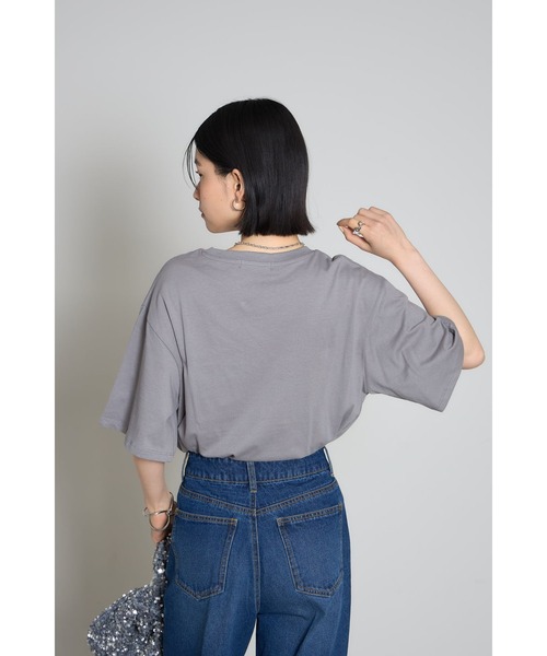 &. NOSTALGIA（アンドドットノスタルジア）の「フラワーフォトプリントTシャツ（Tシャツ/カットソー・レディース・オフホワイト/グレー・M）」の15枚目の写真