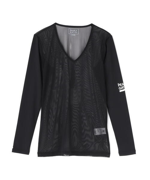 PEARLY GATES(パーリーゲイツ)の「【PG BODY】E/ハイマルチFDベア天竺 長袖Vネックカットソー (MENS)(Tシャツ/カットソー・メンズ・ホワイト/ネイビー・LARGE/X-LARGE/XX-LARGE/MEDIUM)」の2枚目の写真