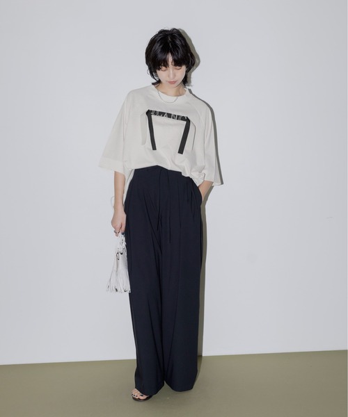 テープロゴ エンブロヘム タックラグランTシャツ Eimee Law