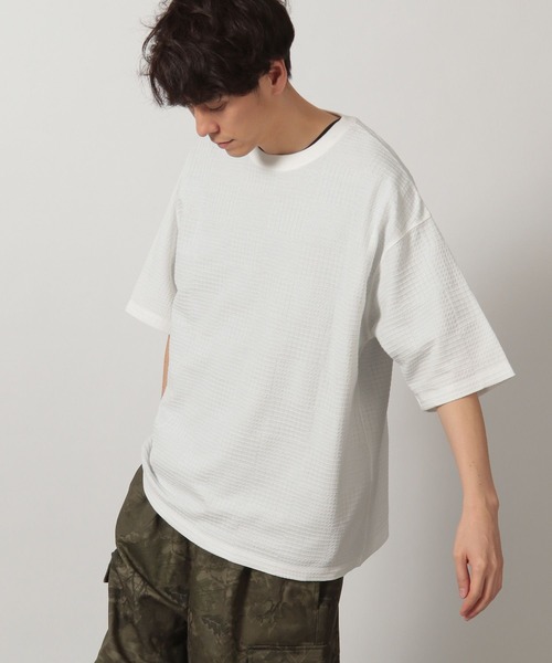 セール】チェックジャガード半袖T / 327725（Tシャツ/カットソー