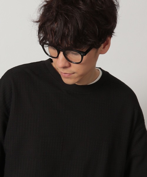 LAKOLE(ラコレ)の「チェックジャガード半袖T / 327725(Tシャツ/カットソー・メンズ・ホワイト/セージグリーン/ブラック・MEDIUM/LARGE)」の2枚目の写真