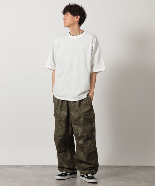 LAKOLE(ラコレ)の「チェックジャガード半袖T / 327725(Tシャツ/カットソー・メンズ・ホワイト/セージグリーン/ブラック・MEDIUM/LARGE)」の21枚目の写真