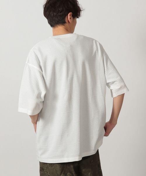LAKOLE(ラコレ)の「チェックジャガード半袖T / 327725(Tシャツ/カットソー・メンズ・ホワイト/セージグリーン/ブラック・MEDIUM/LARGE)」の22枚目の写真
