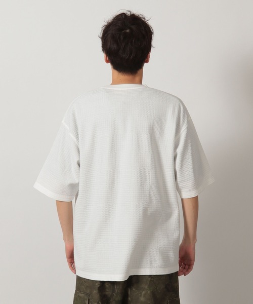 LAKOLE(ラコレ)の「チェックジャガード半袖T / 327725(Tシャツ/カットソー・メンズ・ホワイト/セージグリーン/ブラック・MEDIUM/LARGE)」の12枚目の写真