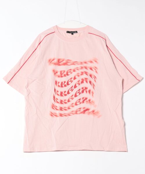 ８(eight)（エイト）の「袖パイピングロゴTシャツ（Tシャツ/カットソー・メンズ・オフホワイト/ブラック/スモークピンク・LARGE/MEDIUM）」の3枚目の写真