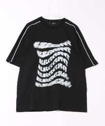 袖パイピングロゴTシャツ