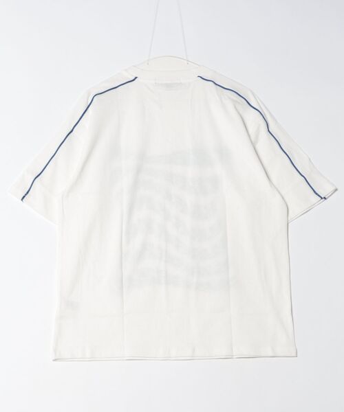 ８(eight)（エイト）の「袖パイピングロゴTシャツ（Tシャツ/カットソー・メンズ・オフホワイト/ブラック/スモークピンク・LARGE/MEDIUM）」の4枚目の写真