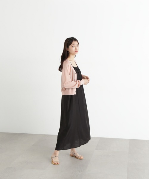 N.（N. Natural Beauty Basic）（エヌエヌナチュラルビューティーベーシック）の「シアーVネックフォルムカーディガン（カーディガン/ボレロ・レディース・ピンク/オフホワイト/ブラック・MEDIUM）」の17枚目の写真
