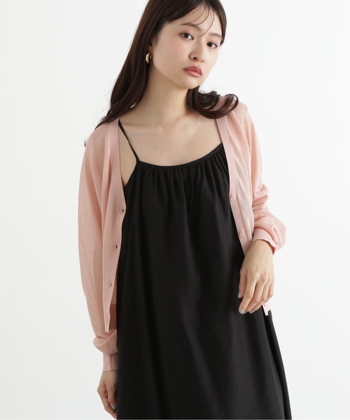 N.（N. Natural Beauty Basic）（エヌエヌナチュラルビューティーベーシック）の「シアーVネックフォルムカーディガン（カーディガン/ボレロ・レディース・ピンク/オフホワイト/ブラック・MEDIUM）」の20枚目の写真