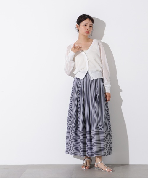 セール】シアーVネックフォルムカーディガン（カーディガン
