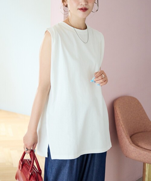 限定展開 袖 インタック ノースリーブ Tシャツ（Tシャツ