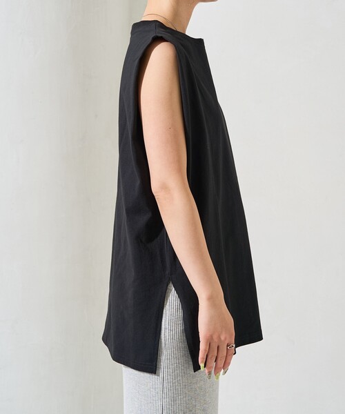 FREAK'S STORE（フリークスストア）の「限定展開　袖 インタック ノースリーブ Tシャツ（Tシャツ/カットソー・レディース・オフホワイト/ブルー/ブラック/オリーブ/レンガ/グレー・ﾌﾘ-）」の15枚目の写真