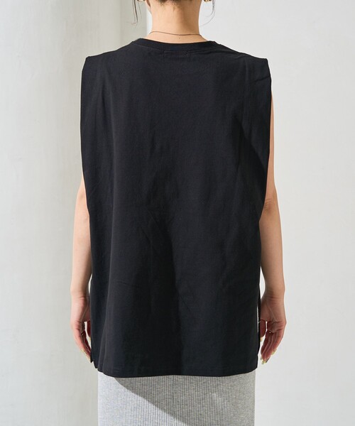 FREAK'S STORE（フリークスストア）の「限定展開　袖 インタック ノースリーブ Tシャツ（Tシャツ/カットソー・レディース・オフホワイト/ブルー/ブラック/オリーブ/レンガ/グレー・ﾌﾘ-）」の16枚目の写真