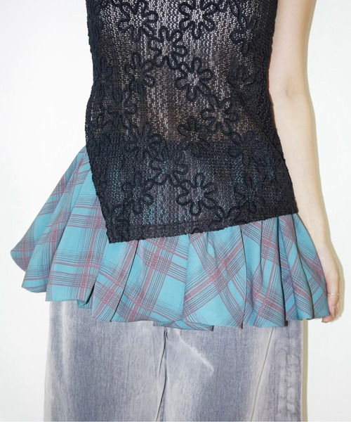 tシャツ folcky print asymmetry tops / フロッキーフラワーアシンメトリートップス レディース folcky print asymmetry tops / フロッキーフラワー