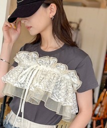mily bilet（ミウィビレット）の「【mily bilet】1つで何通りも♪わたしだけのかわいいを！マルチウェイフリルレースストラップ（付け襟）」
