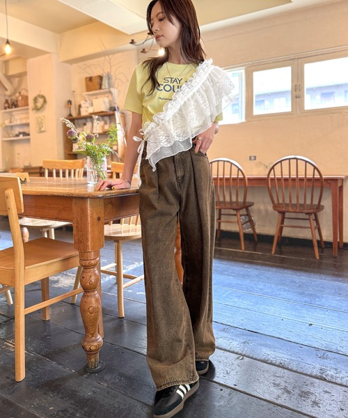 mily bilet（ミウィビレット）の「【mily bilet】1つで何通りも♪わたしだけのかわいいを！マルチウェイフリルレースストラップ（付け襟・レディース・ベージュ/ホワイト/ブラック・ONE SIZE）」の13枚目の写真