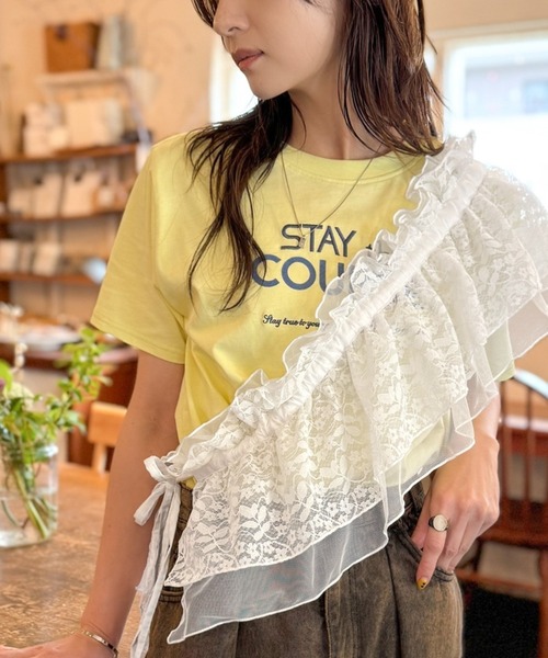 mily bilet（ミウィビレット）の「【mily bilet】1つで何通りも♪わたしだけのかわいいを！マルチウェイフリルレースストラップ（付け襟・レディース・ベージュ/ホワイト/ブラック・ONE SIZE）」の12枚目の写真