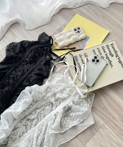 mily bilet（ミウィビレット）の「【mily bilet】1つで何通りも♪わたしだけのかわいいを！マルチウェイフリルレースストラップ（付け襟・レディース・ベージュ/ホワイト/ブラック・ONE SIZE）」の10枚目の写真