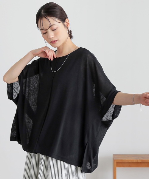 n'OrLABEL（ノアールレーベル）の「【イージーケア】ポンチョスラブカットソー（Tシャツ/カットソー・レディース・ブラック/グレー/ブルー・FREE）」の9枚目の写真