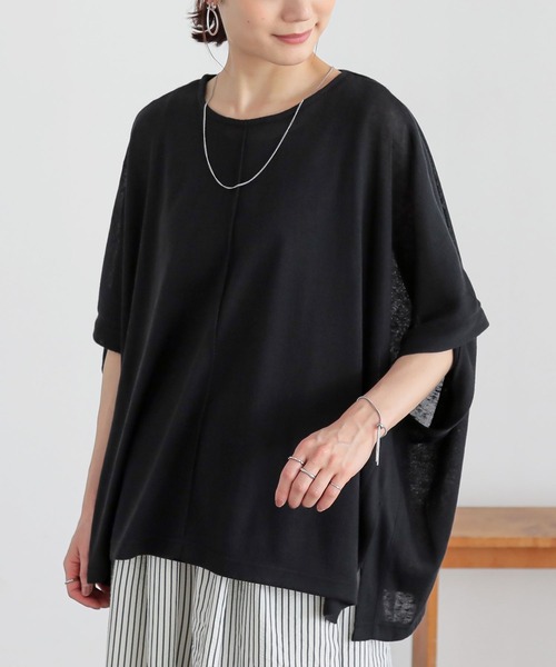 n'OrLABEL（ノアールレーベル）の「【イージーケア】ポンチョスラブカットソー（Tシャツ/カットソー・レディース・ブラック/グレー/ブルー・FREE）」の10枚目の写真
