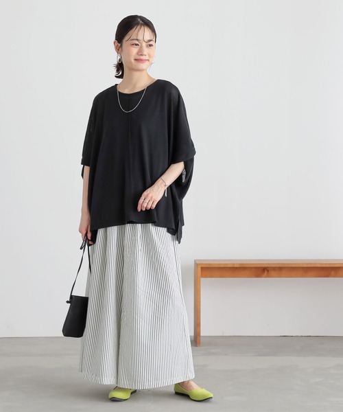 n'OrLABEL（ノアールレーベル）の「【イージーケア】ポンチョスラブカットソー（Tシャツ/カットソー・レディース・ブラック/グレー/ブルー・FREE）」の12枚目の写真