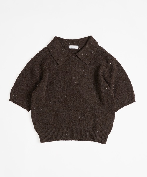 ORIMI グリッターニットポロ セール】glitter polo knit / グリッターポロニット（ポロシャツ