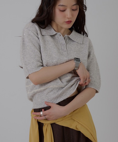 glitter polo knit / グリッターポロニット（ポロシャツ