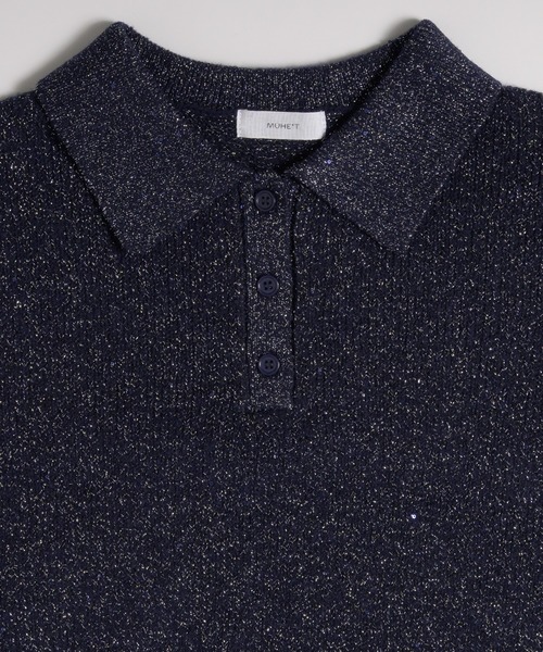 セール】glitter polo knit / グリッターポロニット（ポロシャツ