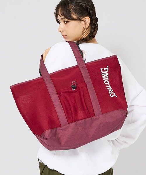 SPALDING(スポルディング)の「【SPALDING/スポルディング】メッシュトートバッグ/80979500/ユニセックス/メッシュ/サマー【WEB限定】(トートバッグ・レディース・ブラック/ワイン・フリー)」の2枚目の写真