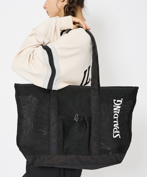SPALDING(スポルディング)の「【SPALDING/スポルディング】メッシュトートバッグ/80979500/ユニセックス/メッシュ/サマー【WEB限定】(トートバッグ・レディース・ブラック/ワイン・フリー)」の1枚目の写真