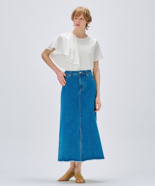 cloenc（クロエンス）の「【マシンウォッシュ】ラッフルプルオーバー（Tシャツ/カットソー・レディース・ブラック/ホワイト/ベージュ・02）」の13枚目の写真